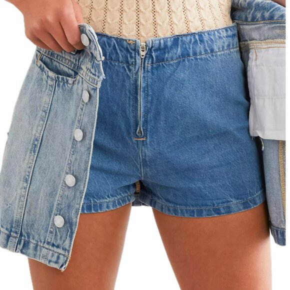 Free People Light Blue Denim Skort - Picture 2 of 16